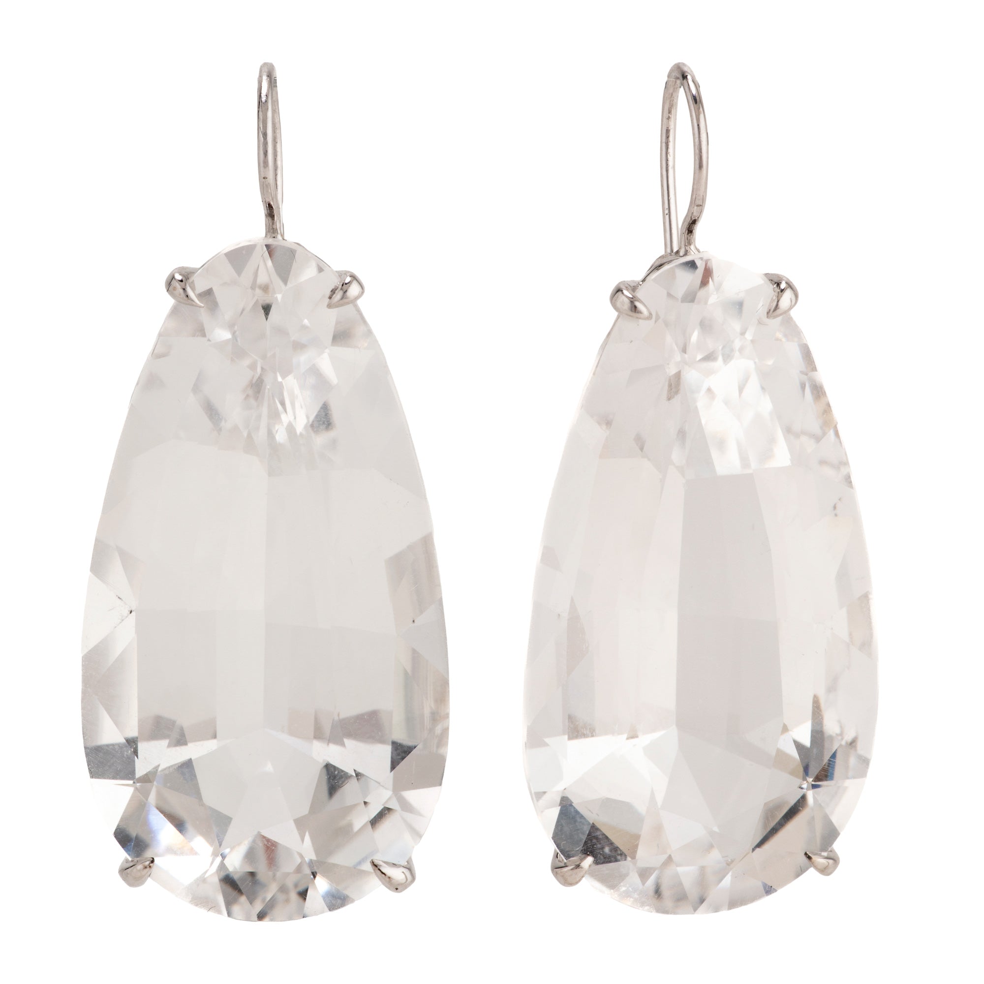 Tear i diamond quartz earrings