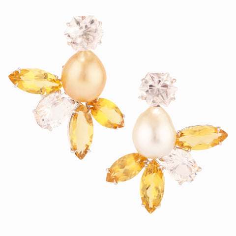 Lion vi pearl beryl earrings