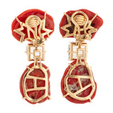 Natural iii coral earrings