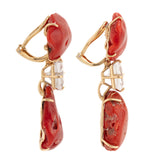 Natural iii coral earrings