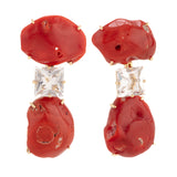 Natural iii coral earrings