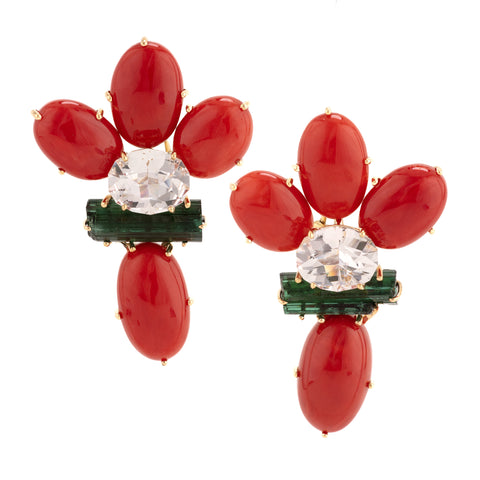 Burst vi coral earrings