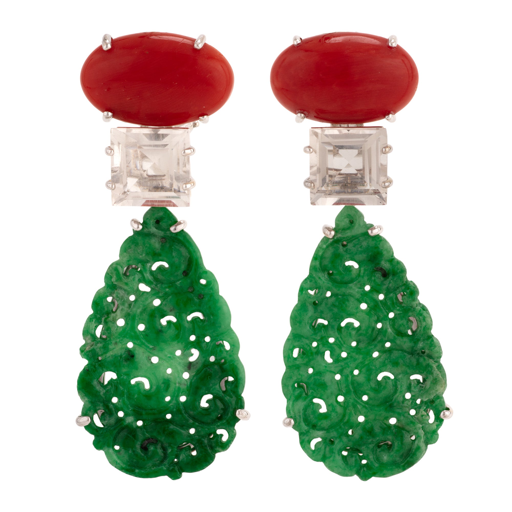Vine iii jade earrings