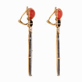 Aphrodite iv Jade, diamond and coral earrings