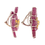 Bloom X ruby sapphire earrings