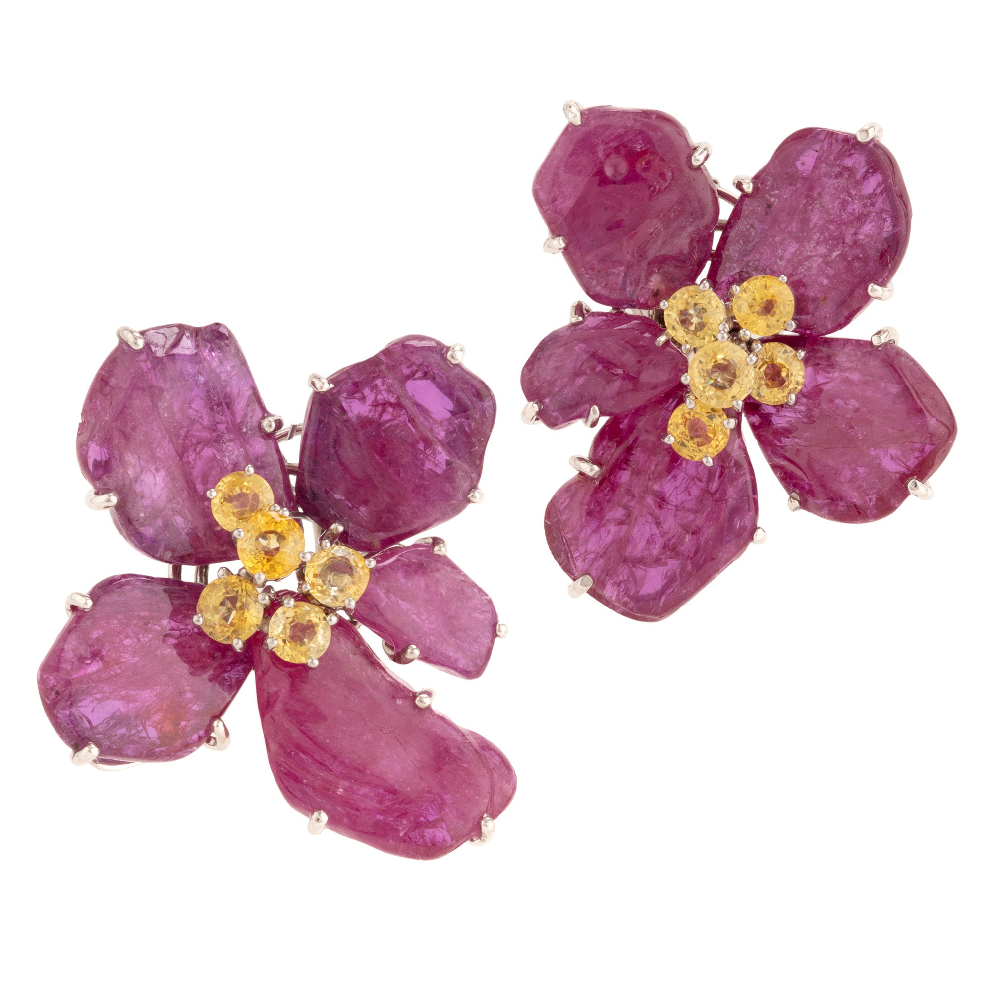 Bloom X ruby sapphire earrings