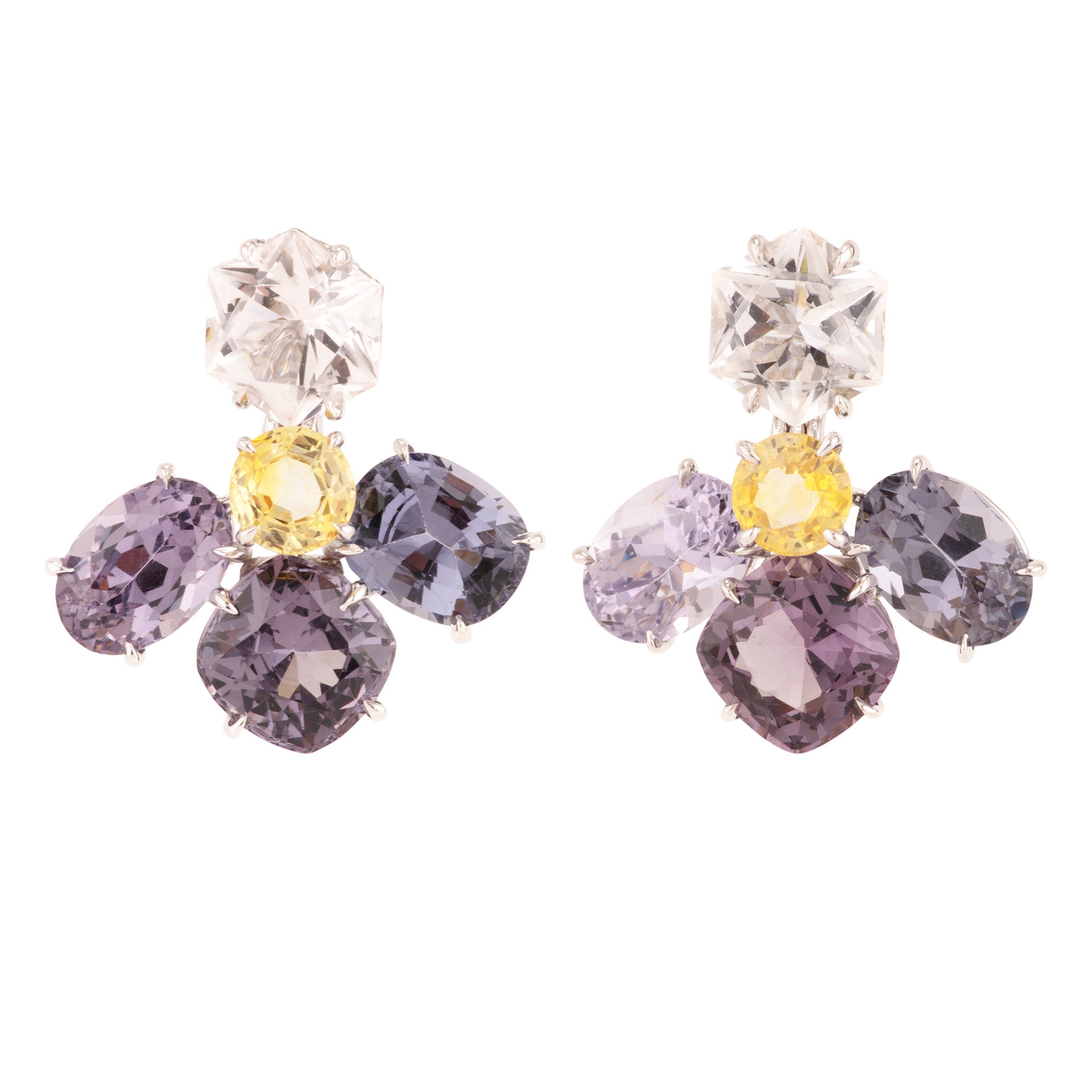 cluster V spinel earrings