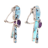 Burst iv turquoise matrix earrings