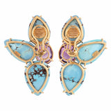 Burst iv turquoise matrix earrings