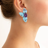 Burst iv turquoise matrix earrings
