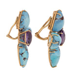 Burst iv turquoise matrix earrings