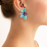 Burst vi turquoise matrix earrings