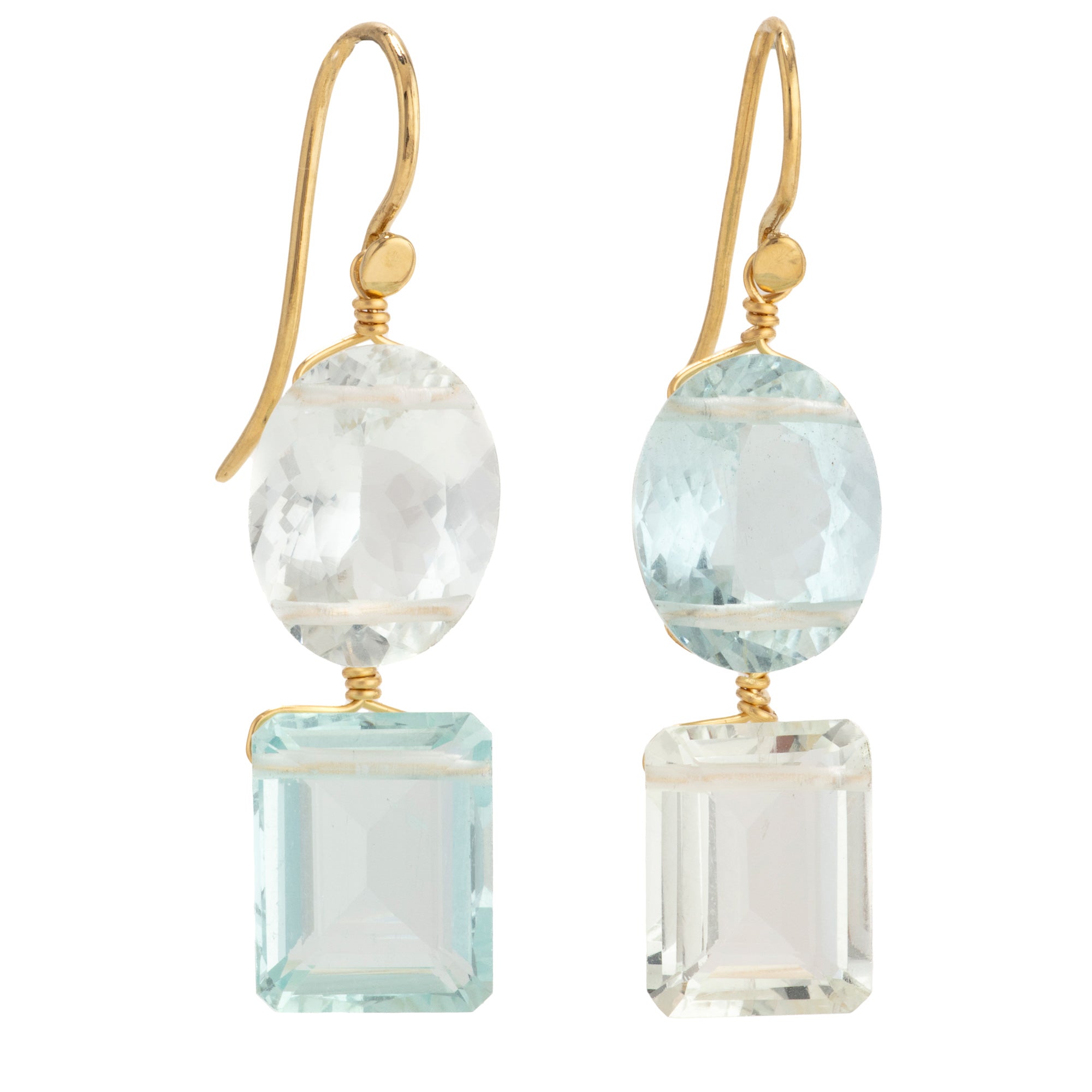 Rec II aquamarine earrings