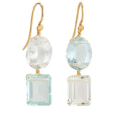 Rec II aquamarine earrings