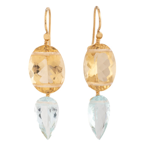 Dew II aquamarine earrings