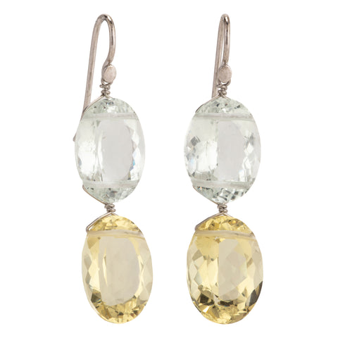 Reine oval ii beryl earrings