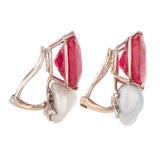 Grace ii pearl rubelite earrings