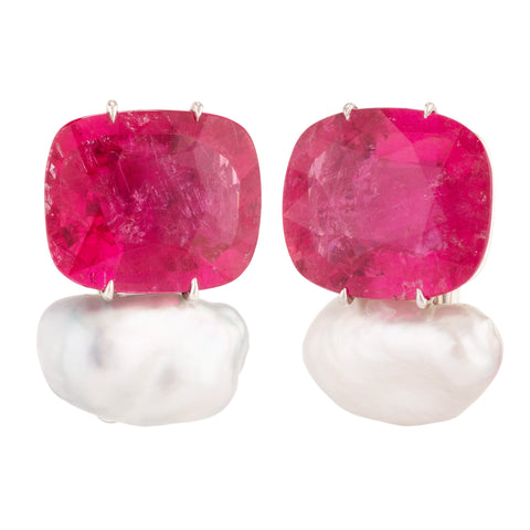 Grace ii pearl rubelite earrings