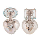 Theia ii pearl aquamarine earrings