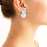 Theia ii pearl aquamarine earrings
