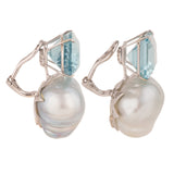 Theia ii pearl aquamarine earrings
