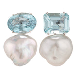 Theia ii pearl aquamarine earrings