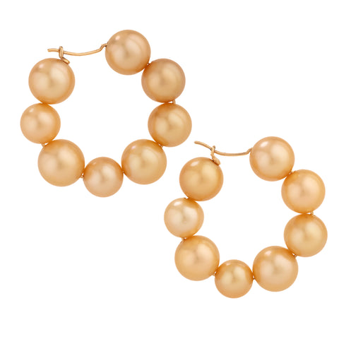 Hoop VIII gold pearl earrings