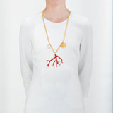 Aphrodite iii coral and pearl necklace