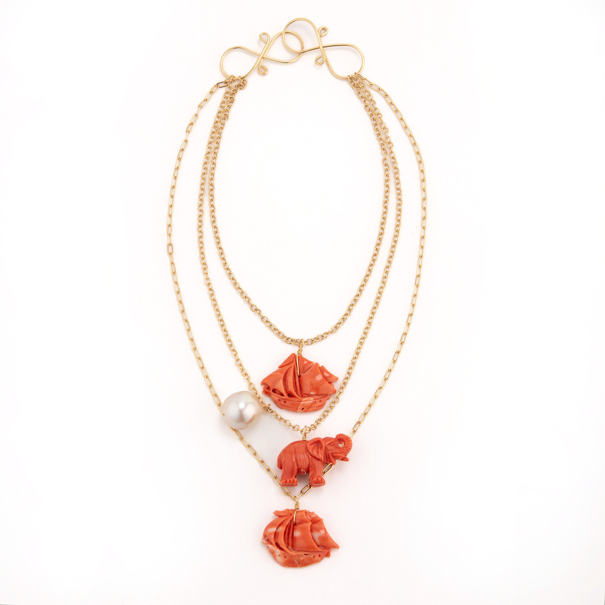 Charm IV coral necklace