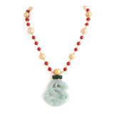 Dragon i jade and coral necklace