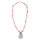 Dragon i jade and coral necklace