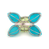 Spring ii peridot and turquoise ring