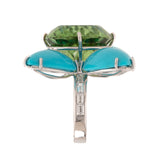 Spring ii peridot and turquoise ring