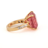 Pink V tourmaline ring