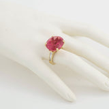 Pink V tourmaline ring