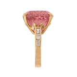 Pink V tourmaline ring