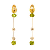 Suspension V peridot beryl earrings