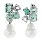 cluster iv emerald danburite earrings