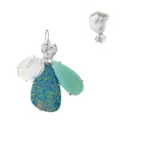 OVERLAP V opal earrings