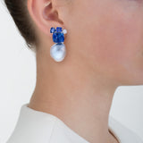 Ceylon V sapphire earrings