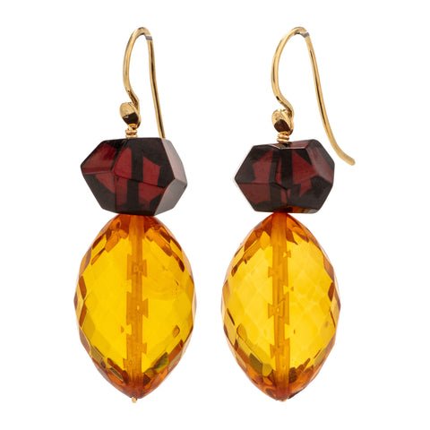 Facet II amber earrings