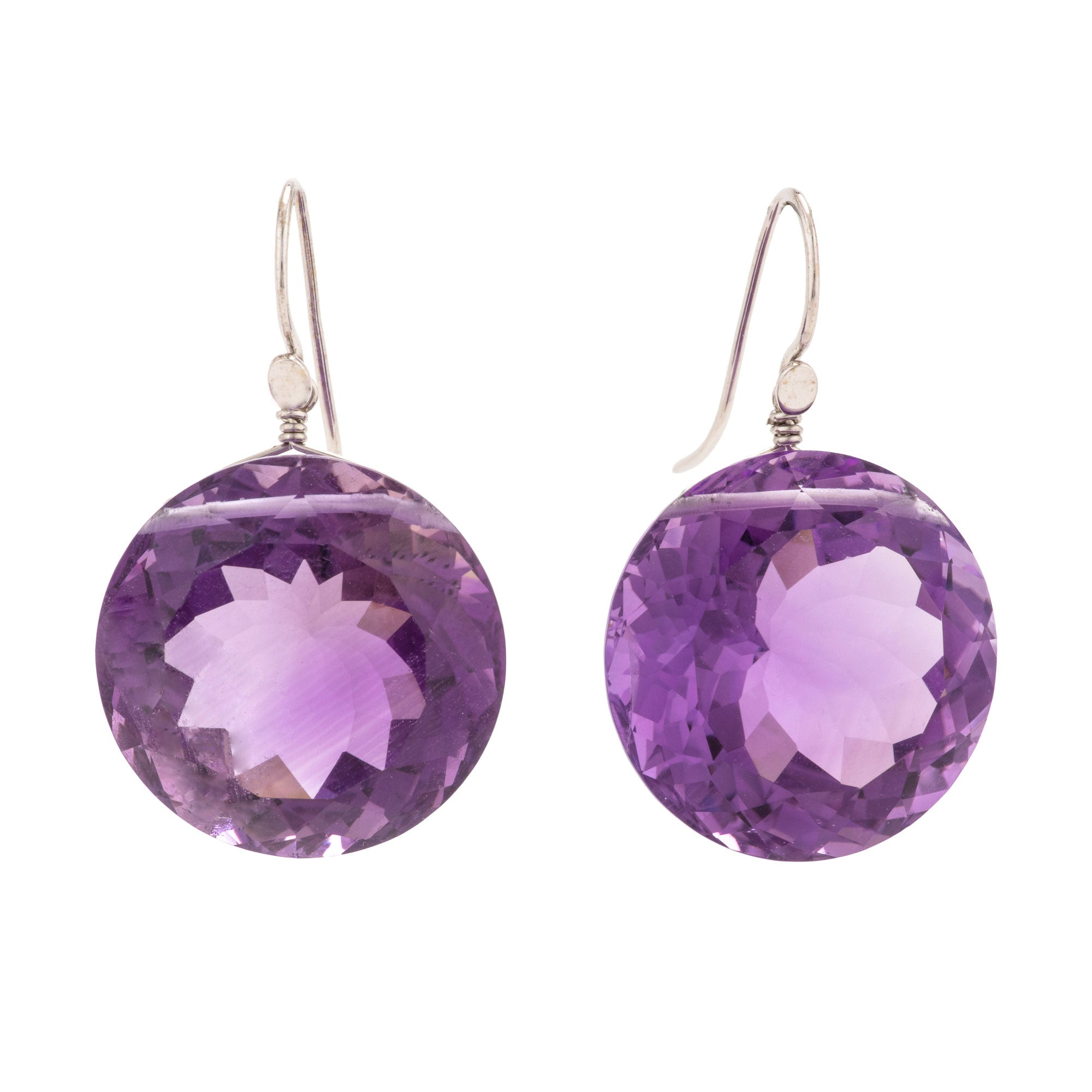 Round I amethyst earrings