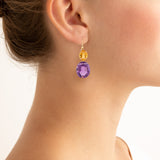 Oval II amethyst earrings