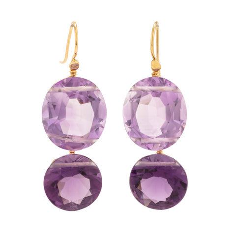 OVAL II amethyst earrings