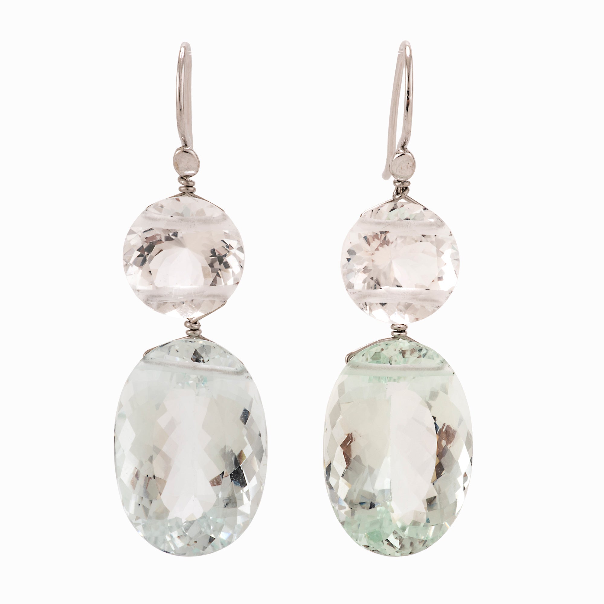 Oval II aquamarine earrings