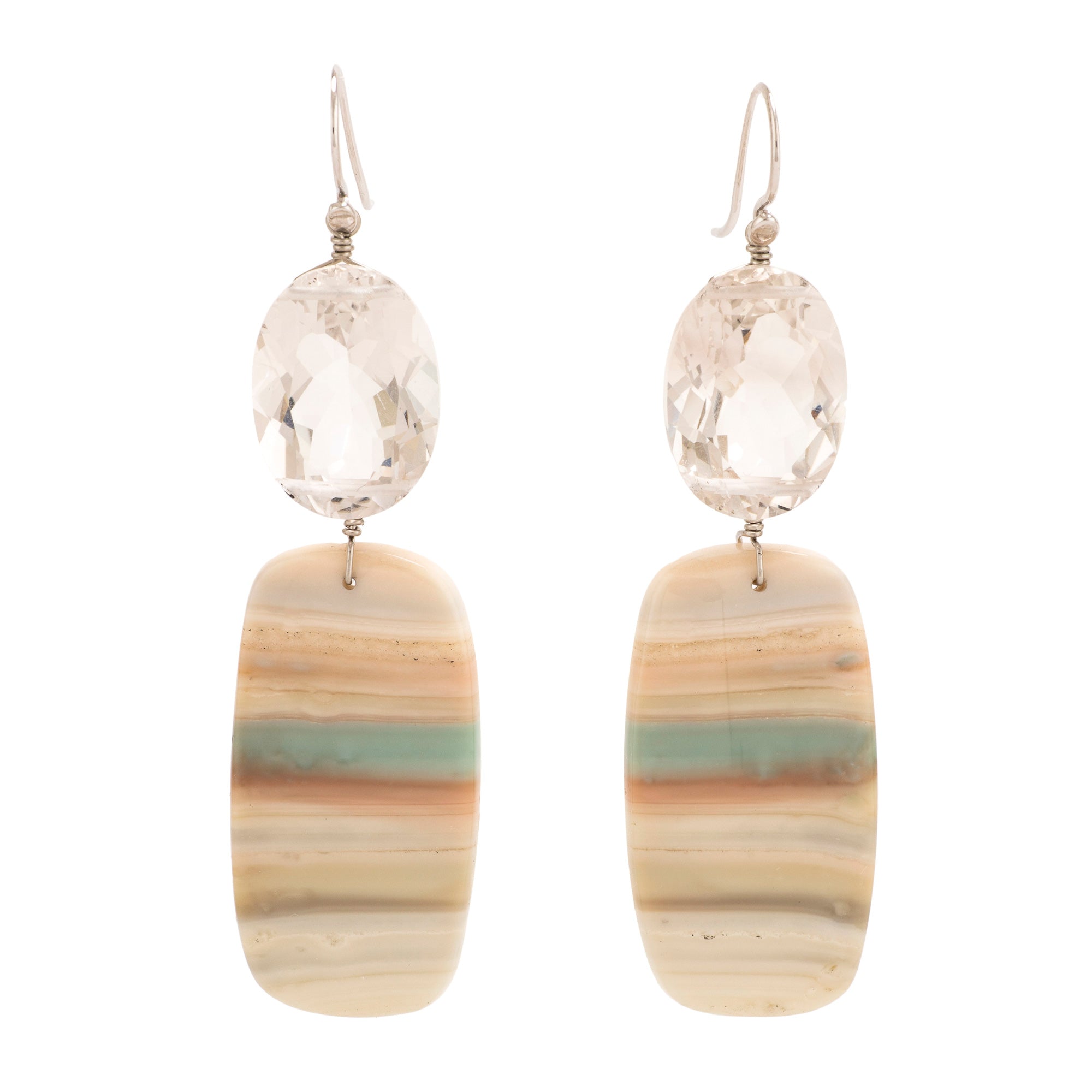 Saturn ii chalcedony earrings