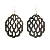 Black lattice I mother of pearl earring