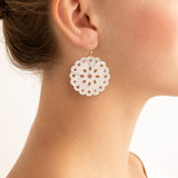 Rosette I mother of pearl earring