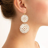 Lattice ii mother of pearl earring