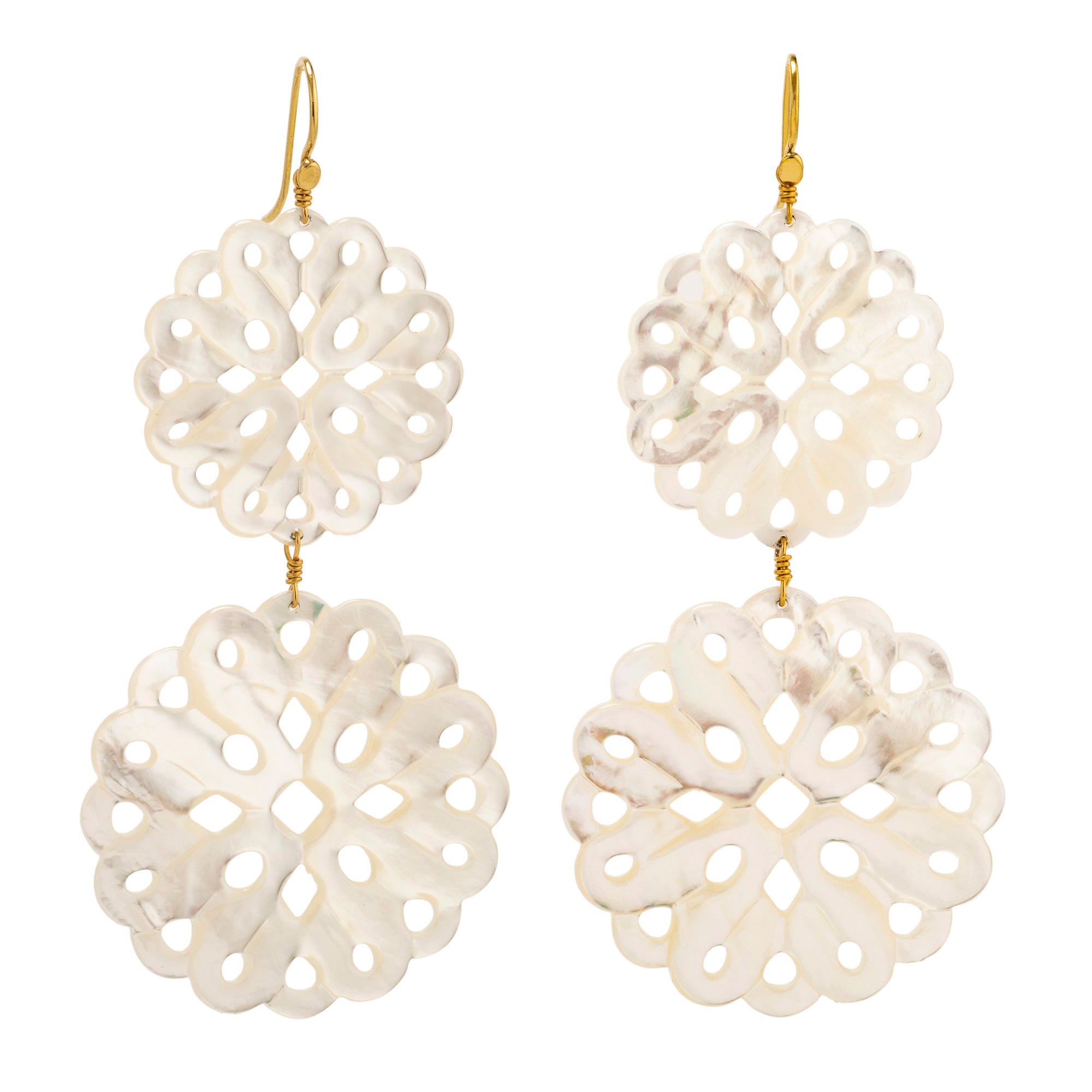 Lattice ii mother of pearl earring